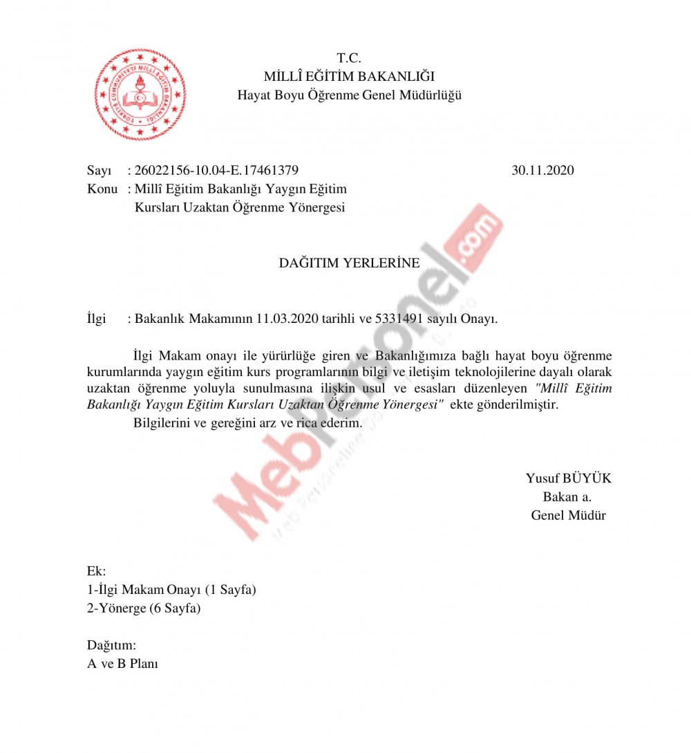 Yaygın eğitimde kurslar uzaktan verilebilecek