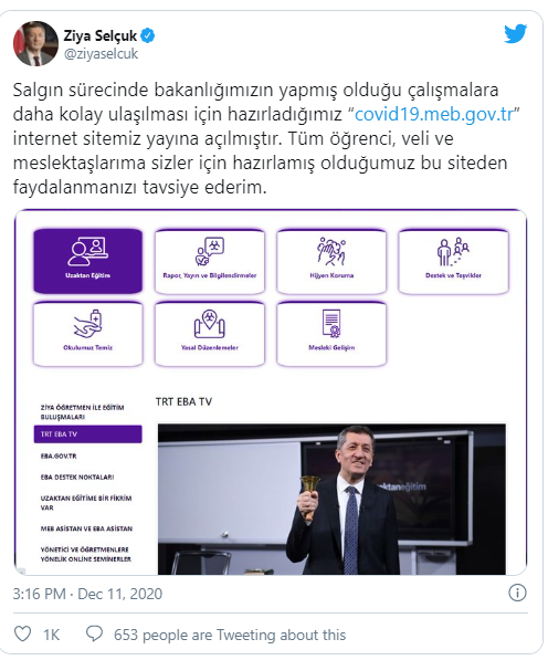 MEB, Covid-19'a özel site açtı