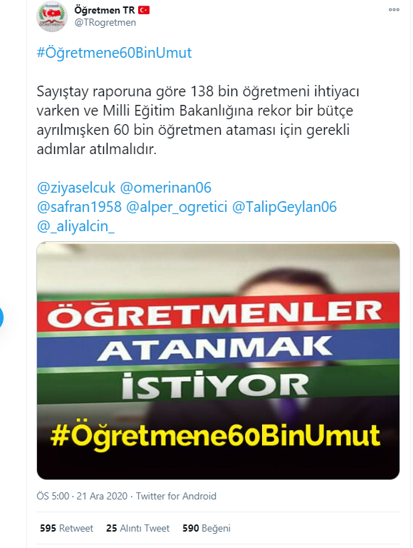 Öğretmen atamaları talebi ses getirdi: 60 bin atama yakında....