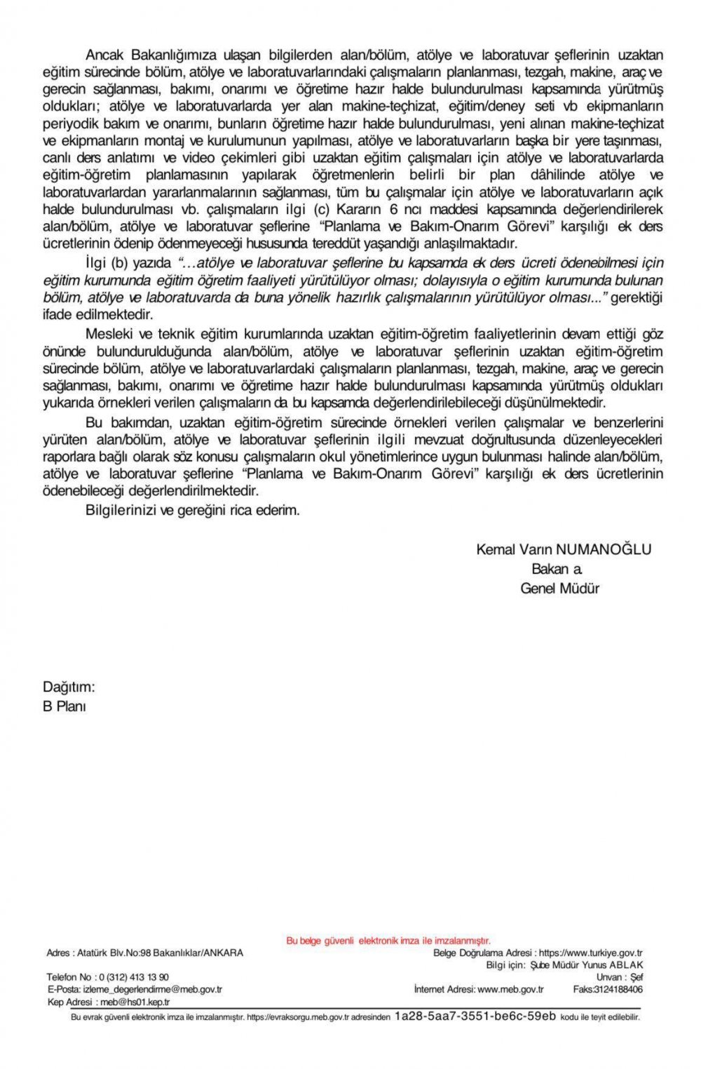 MEB'den Meslek Lisesi Öğretmenlerini İlgilendiren Ek Ders Ücreti Yazısı